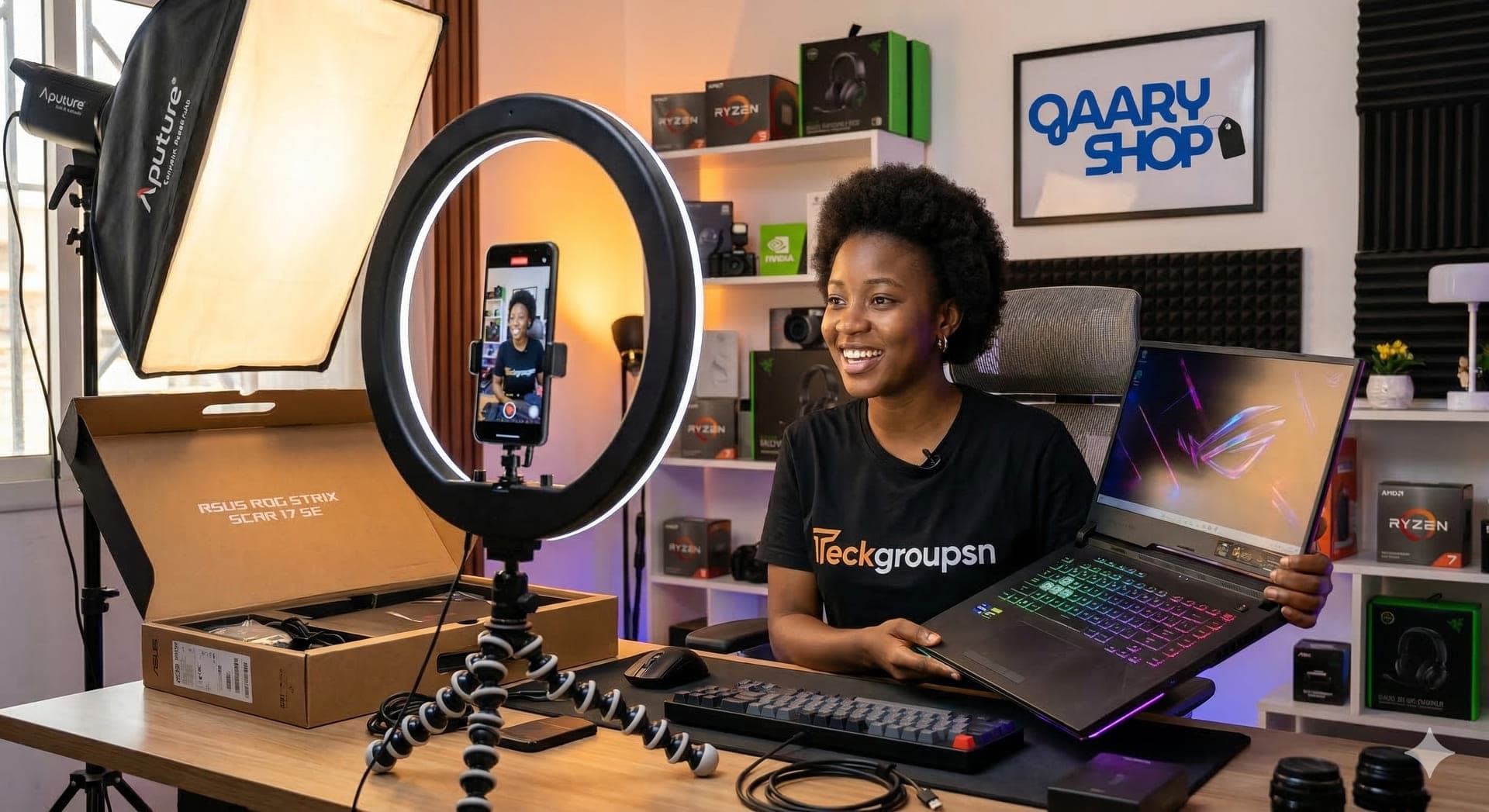 Créatrice de contenu en tournage